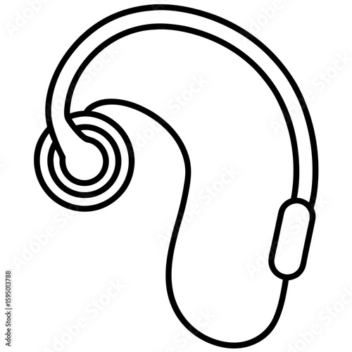 Hearing aid line art vector illustration 