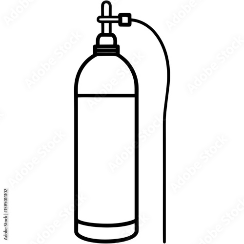 Oxygen tank line art vector illustration 