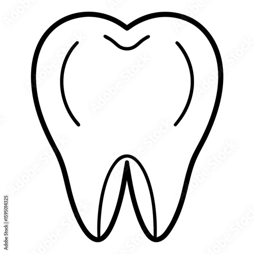 Tooth icon line art vector illustration 