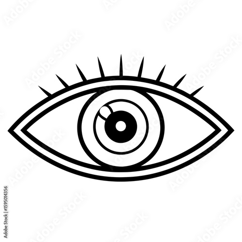 Eye icon line art vector illustration 