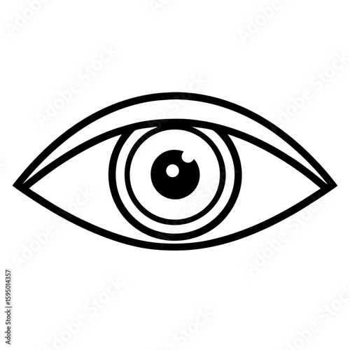 Eye icon line art vector illustration 