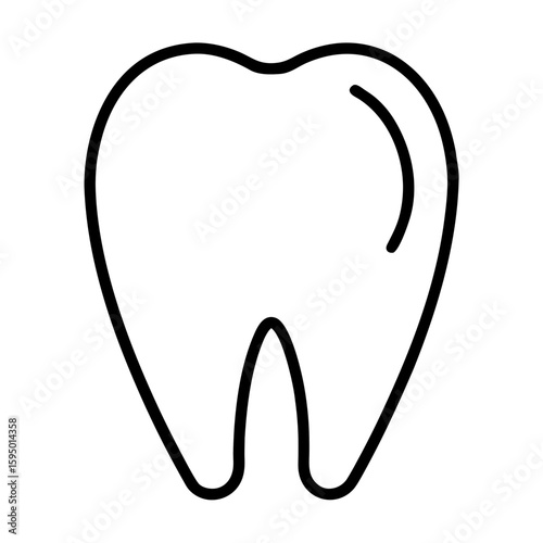 Tooth icon line art vector illustration 
