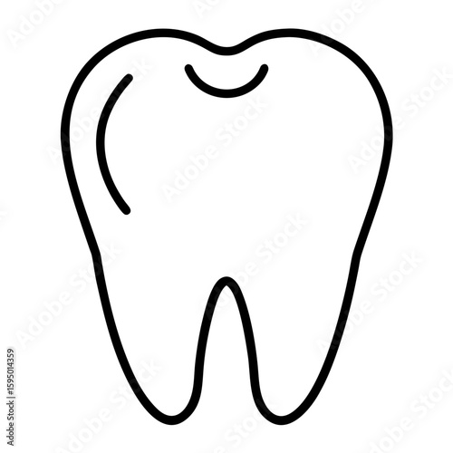 Tooth icon line art vector illustration 