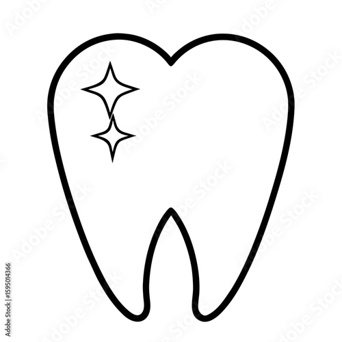 Tooth icon line art vector illustration 