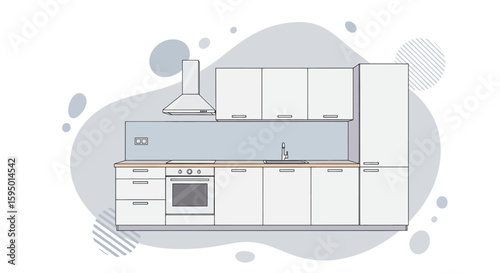 Modern kitchen with cabinetry appliances and workspace