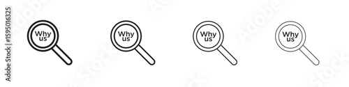 Why us icon vector illustration. EPS 10 editable vector.