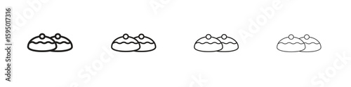 Sufganiyah icon vector illustration. EPS 10 editable vector.