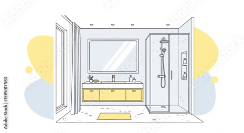 modern bathroom with shower and vanity