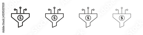 Sales funnel icon vector illustration. EPS 10 editable vector.
