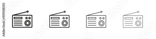 Radio icon elements. A modern flat and line icons set