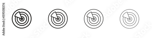 Radar detection icon vector illustration. EPS 10 editable vector.