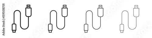 Phone cable icon vector illustration. EPS 10 editable vector.