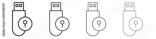 Pendrive security icon vector illustration. EPS 10 editable vector.
