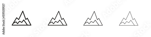 Mountain icon elements. A modern flat and line icons set