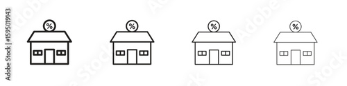 Mortgage rate icon vector illustration. EPS 10 editable vector.