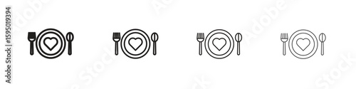 Love Plate icon vector illustration. EPS 10 editable vector.