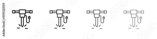 Hydraulic breaker icon vector illustration. EPS 10 editable vector.