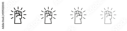 Hand with Power icon vector illustration. EPS 10 editable vector.