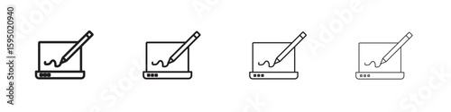 Electronic signature icon vector illustration. EPS 10 editable vector.