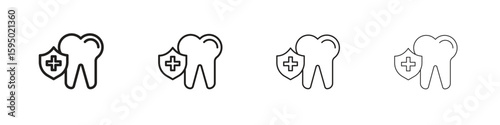 Dental insurance icon vector illustration. EPS 10 editable vector.