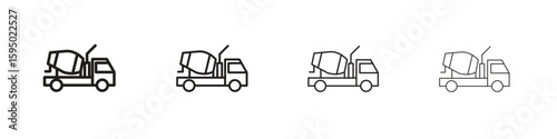 Cement truck icon vector illustration. EPS 10 editable vector.