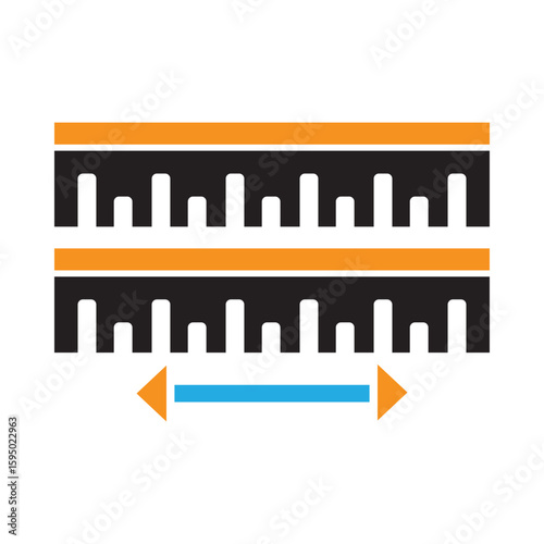 Ruler, scale, equipment, ruler icon