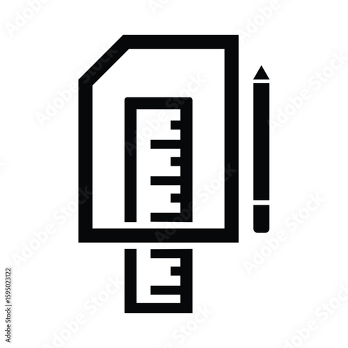 Ruler, pencil, pen, ruler and pencil icon