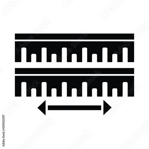 Ruler, scale, equipment, ruler icon