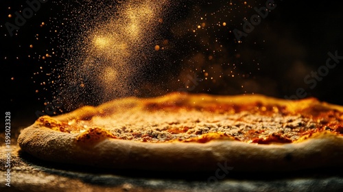 Delicious Homemade Pizza with a Golden Glow - Perfect for Food B