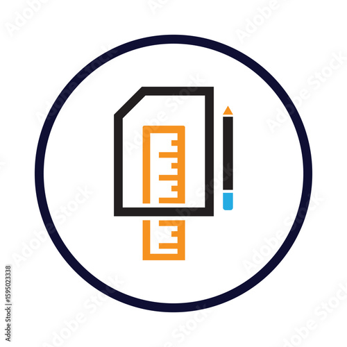 Ruler, pencil, pen, ruler and pencil icon