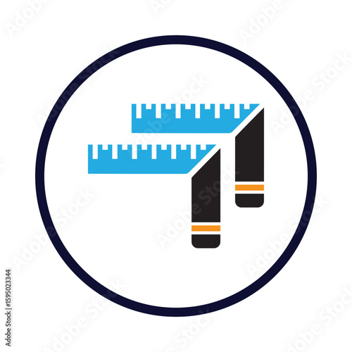 Ruler, scale, equipment, ruler icon