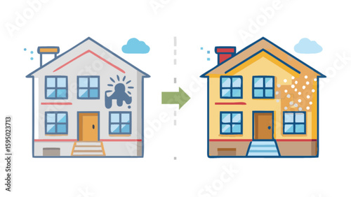 House exterior cleaning power washing and painting services for home improvement and maintenance needs