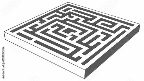 Maze puzzle game challenge for problem solving and logical thinking skills development and entertainment