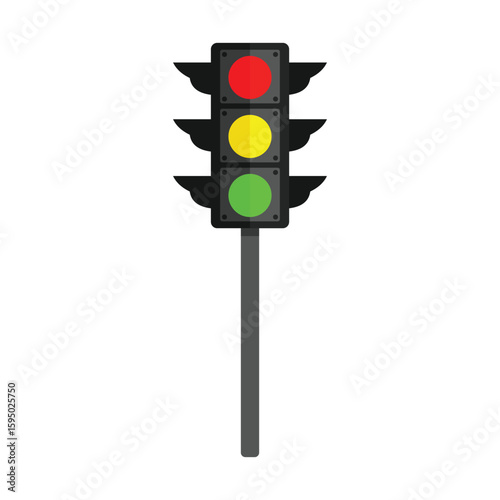Traffic light flat vector design isolated on a white background