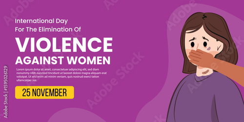 Violence against women day vector banner design