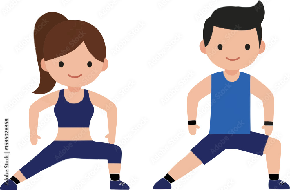 Fitness Couple Exercising Together in Sportswear on Black Background, Healthy Lifestyle Fitness Couple Exercising Together in Sportswear on Black Background, Healthy Lifestyle