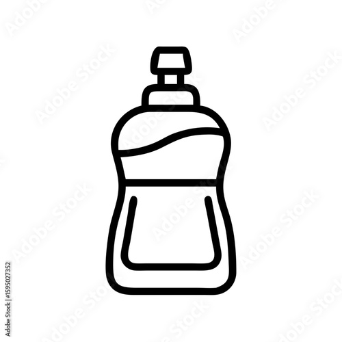 A clean outline of a liquid soap bottle in a minimalist vector design