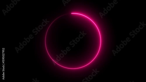 Seamless animation of a glowing purple neon circle radiating smooth waveform energy in a continuous loop. This futuristic ring glow is ideal for sci-fi interfaces, visualizations, digital overlays.