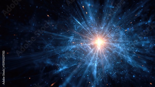 Abstract illustration of a complex network radiating outwards.