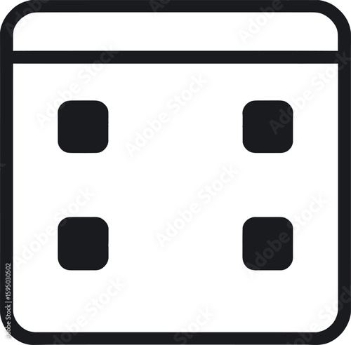 Calendar Grid Minimalist Vector Icon Simple Interface Element For Schedule Planning And Organization In Black And White Suitable For Mobile App Designs And Website User Interface Flat Design