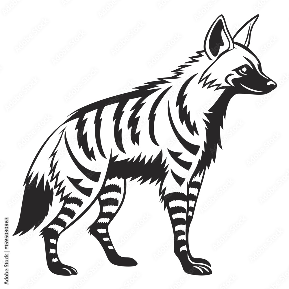 Fototapeta premium Striped hyena illustration isolated on white background