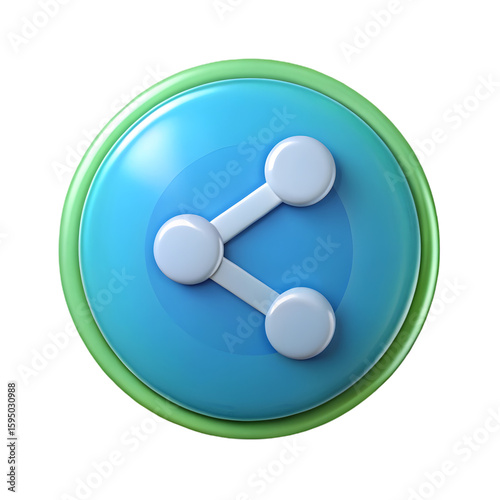 Share symbol on social media side view 3d rendering icon illustration on transparent background visual
