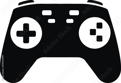 Stylized Video Game Controller Icon Black And White Minimalist Design For Gaming Concepts App Development And Ui Elements Evoking Themes Of Entertainment And Interactive Media
