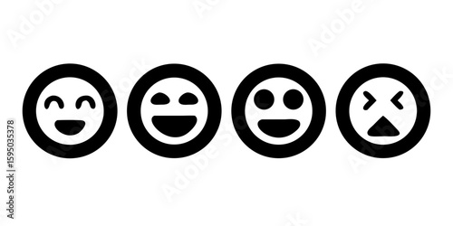Emoticon Expressions: A sequence of expressive emoticons encapsulates the range of human emotions with minimalist charm, each one a potent symbol of feelings.
