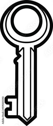 Simple Key Outline Minimalist Icon For Security Access And Mystery Concepts For Graphic Design And Locksmith Services