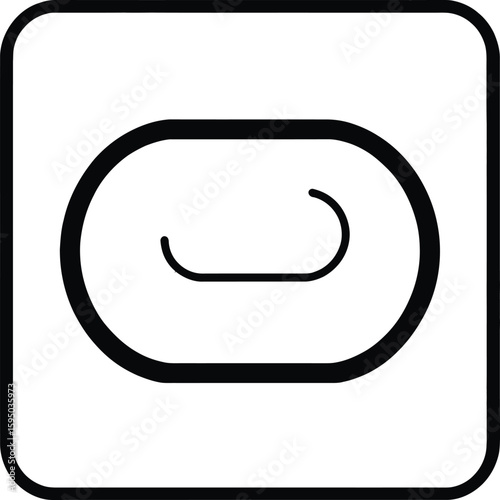 Minimalist Black And White Icon Illustration Of A Diode Symbol Within A Rounded Square For Electronics Design And Interface Applications