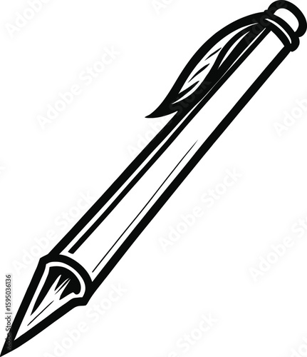 Elegant Black And White Pen Illustration Minimalist Design For Creative Projects Education Materials And Business Graphics Ideal For Logos And Icons