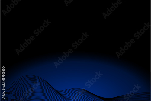 Abstract Wavy Lines on Black: A minimalist abstract piece featuring elegant blue wavy lines gently curving against a dark background, creating a sense of depth and intrigue. 