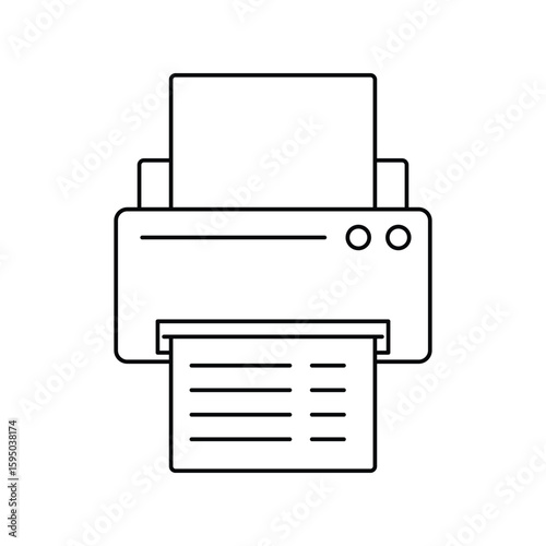 printer lineal icon with white background vector stock illustration