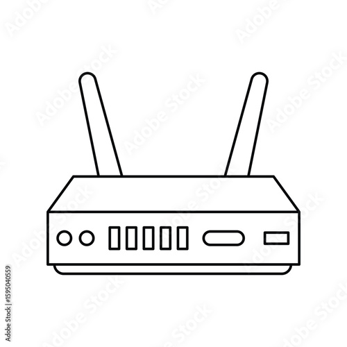 modem lineal icon with white background vector stock illustration